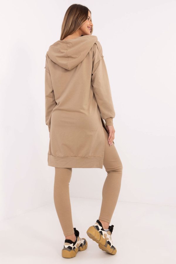 Beige Set in Pants, Trousers, Shorts with Cotton and Spandex