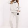 Grey Set in Pants, Trousers, Shorts with Cotton and Polyester