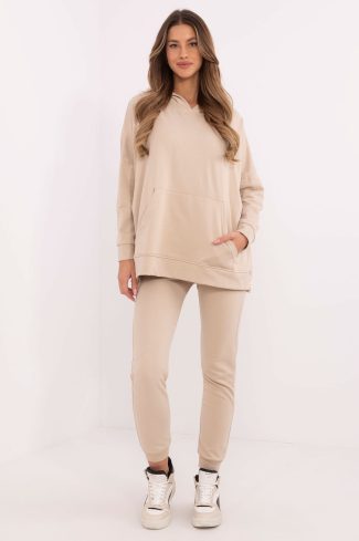 Beige Set in Pants, Trousers, Shorts with Cotton and Polyester