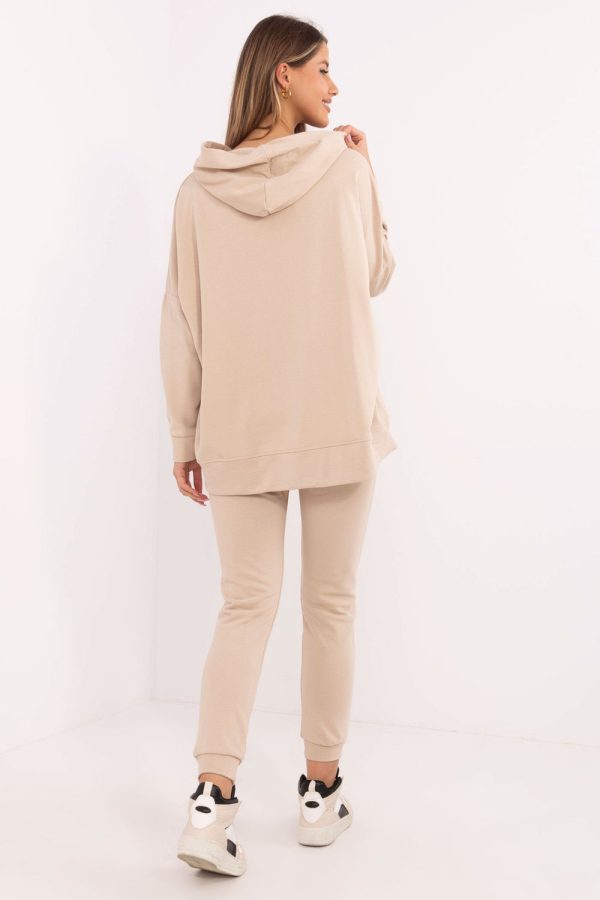 Beige Set in Pants, Trousers, Shorts with Cotton and Polyester