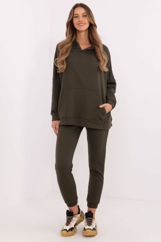 Green Set in Pants, Trousers, Shorts with Cotton and Polyester