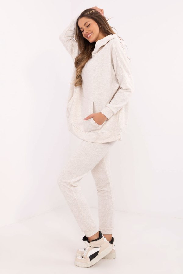 Beige Set in Pants, Trousers, Shorts with Cotton and Polyester
