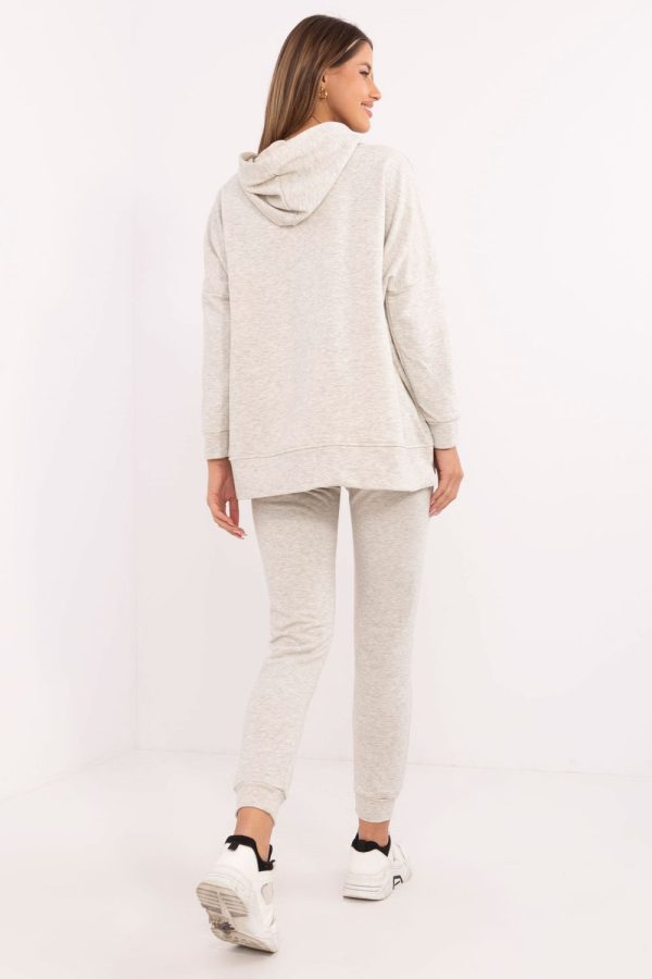 Grey Set in Pants, Trousers, Shorts with Cotton and Polyester