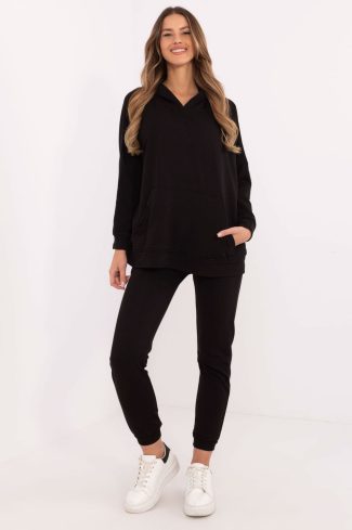 Black Set in Pants, Trousers, Shorts with Cotton and Polyester