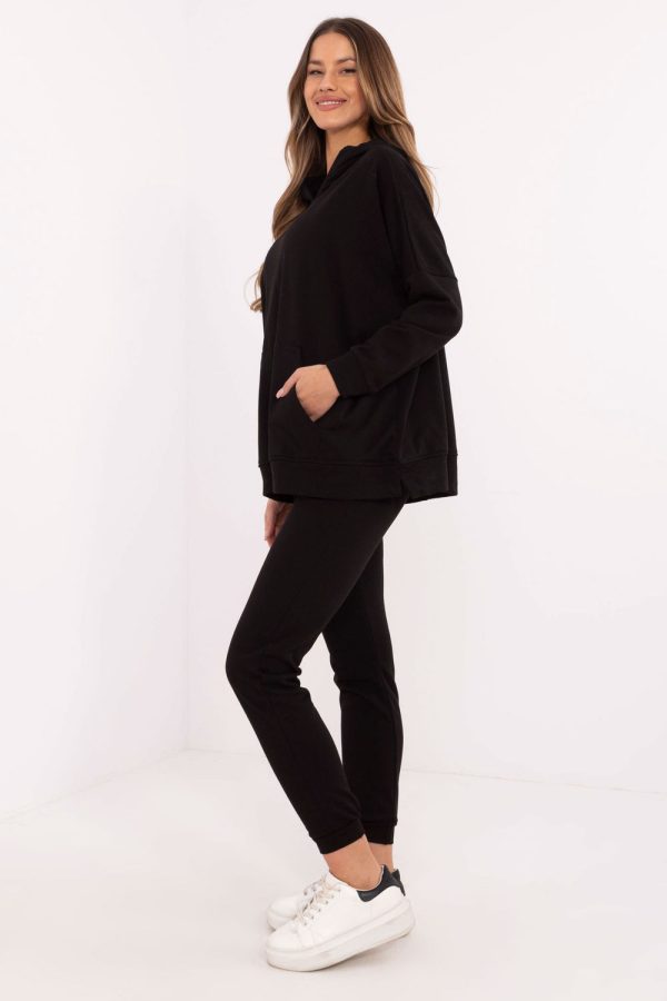Black Set in Pants, Trousers, Shorts with Cotton and Polyester