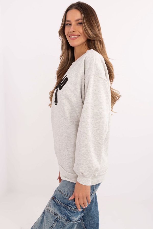 Grey Sweatshirt in Sweatshirts For Women with Cotton and Polyester