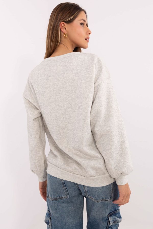 Grey Sweatshirt in Sweatshirts For Women with Cotton and Polyester