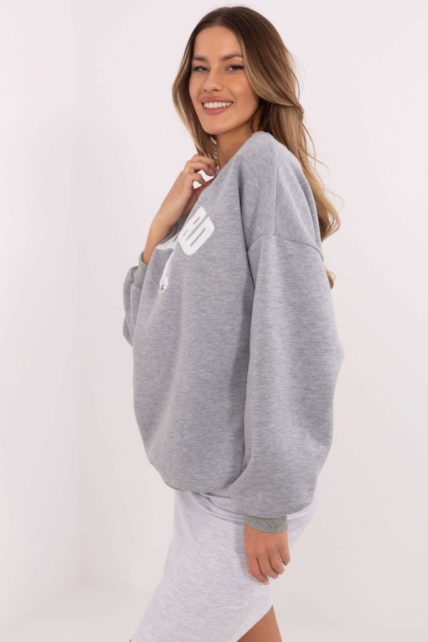 Grey Sweatshirt in Sweatshirts For Women with Cotton and Polyester