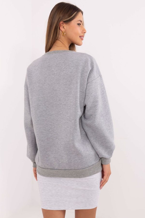 Grey Sweatshirt in Sweatshirts For Women with Cotton and Polyester