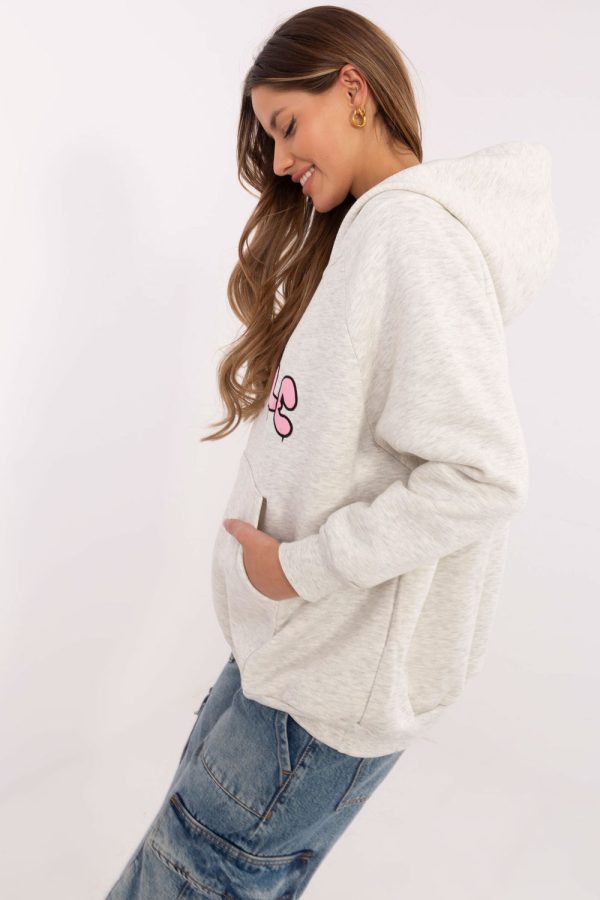 Grey Sweatshirt in Sweatshirts For Women with Cotton and Polyester