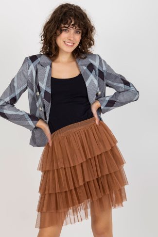 Brown Short Skirt in Skirts with Polyester and Viscose