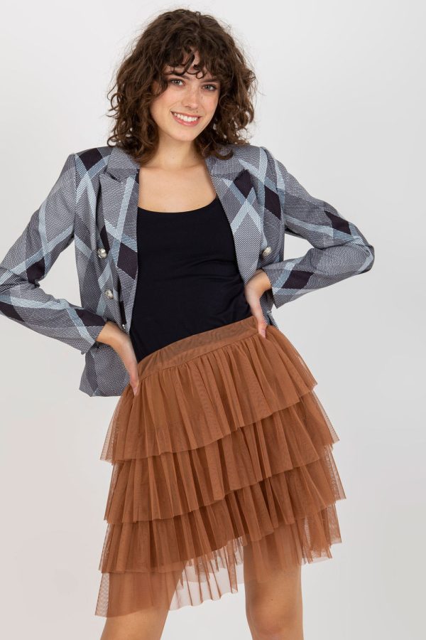 Brown Short Skirt in Skirts with Polyester and Viscose