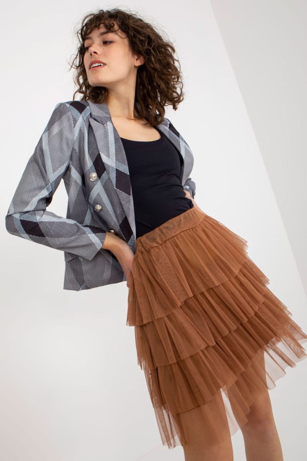 Brown Short Skirt in Skirts with Polyester and Viscose