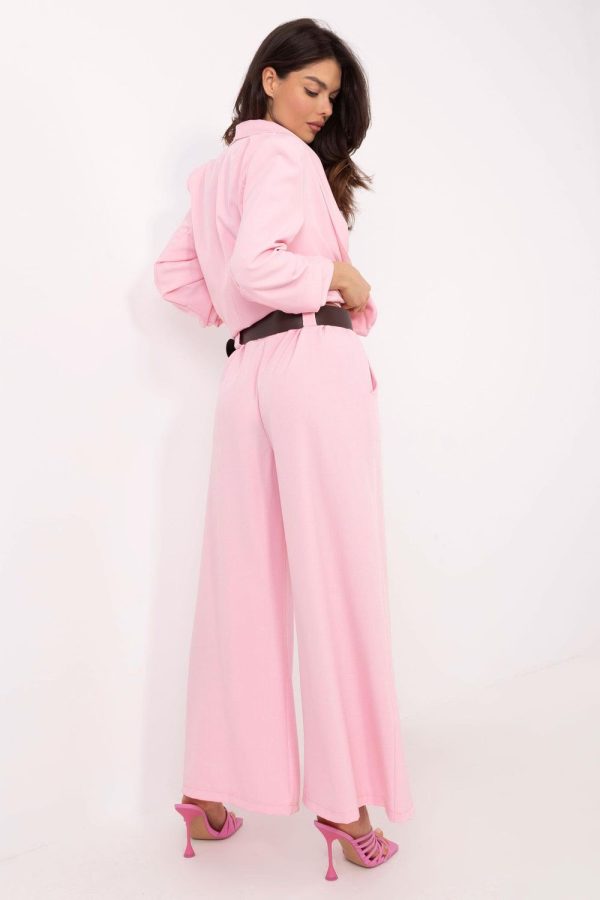 Pink Women Trousers in Pants, Trousers, Shorts with Spandex and Polyester