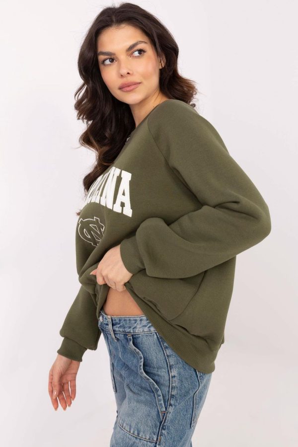 Green Sweatshirt in Sweatshirts For Women with Cotton and Polyester