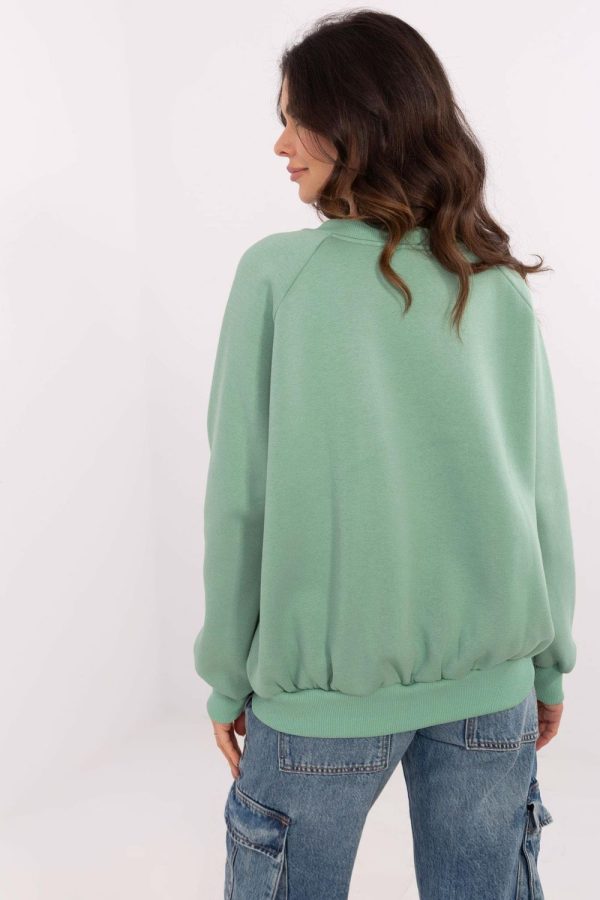 Green Sweatshirt in Sweatshirts For Women with Cotton and Polyester
