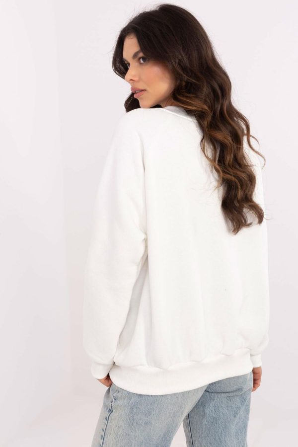 Beige Sweatshirt in Sweatshirts For Women with Cotton and Polyester