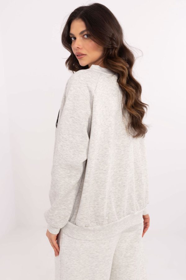 Grey Sweatshirt in Sweatshirts For Women with Cotton and Polyester