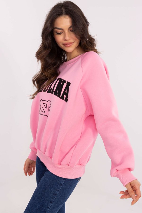 Pink Sweatshirt in Sweatshirts For Women with Cotton and Polyester