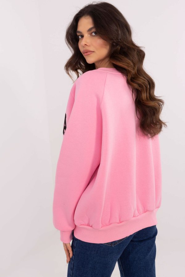Pink Sweatshirt in Sweatshirts For Women with Cotton and Polyester