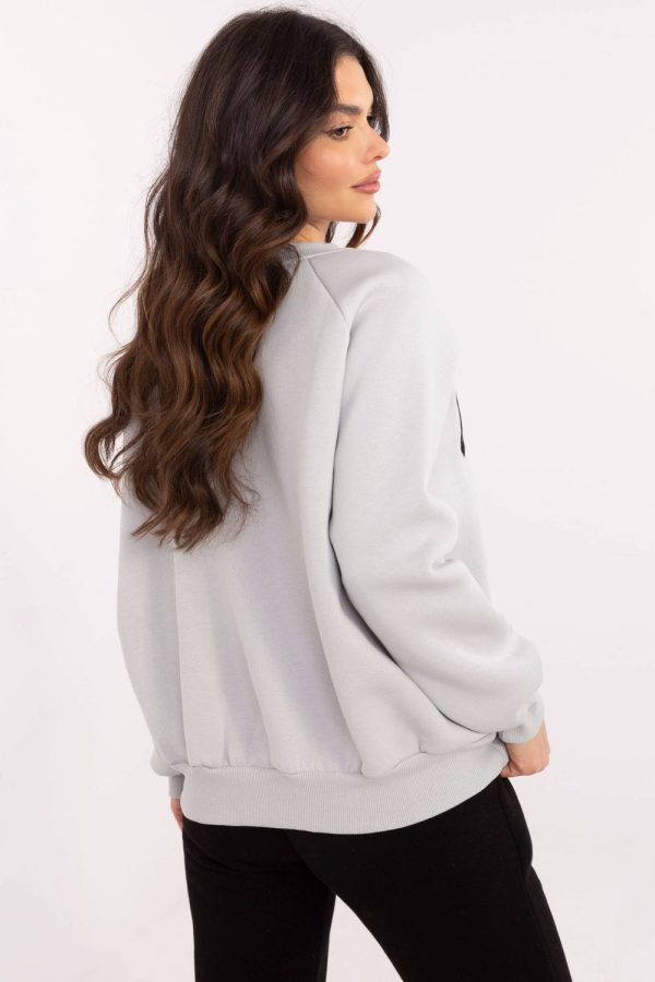 Grey Sweatshirt in Sweatshirts For Women with Cotton and Polyester