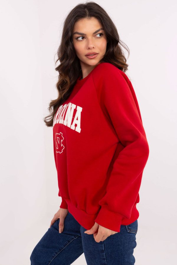 Red Sweatshirt in Sweatshirts For Women with Cotton and Polyester