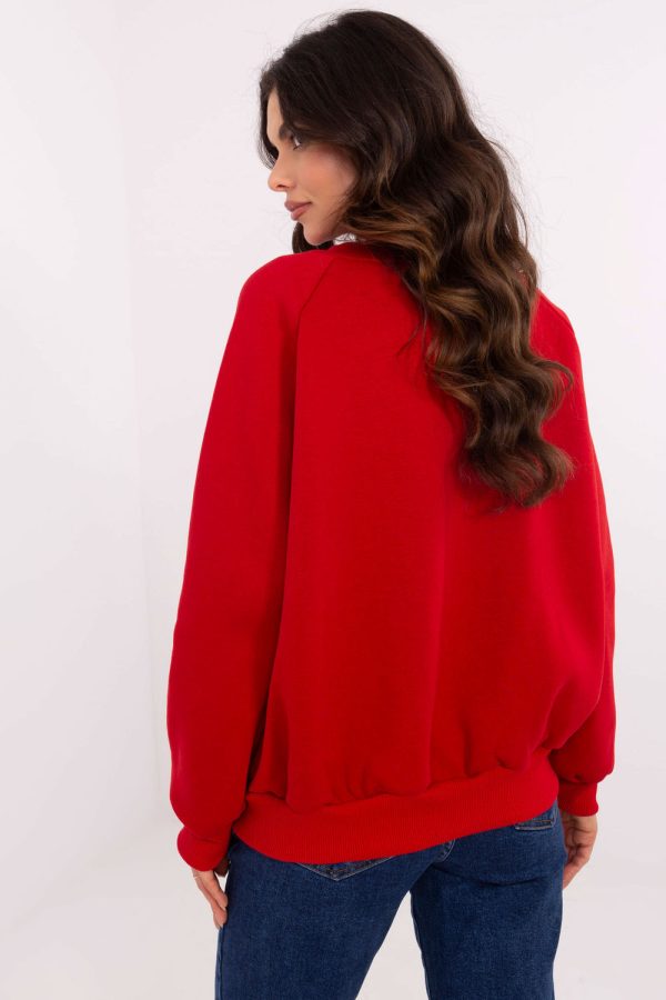 Red Sweatshirt in Sweatshirts For Women with Cotton and Polyester