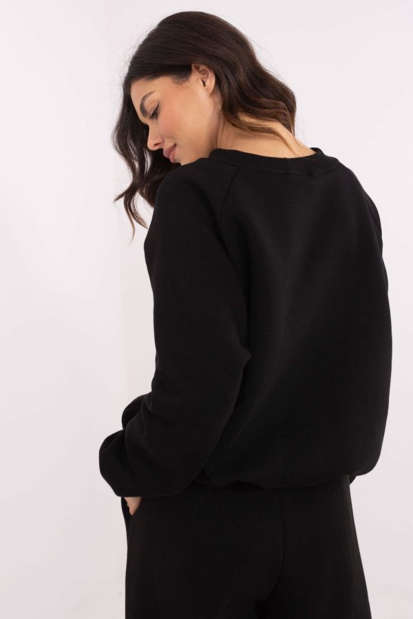 Black Sweatshirt in Sweatshirts For Women with Cotton and Polyester