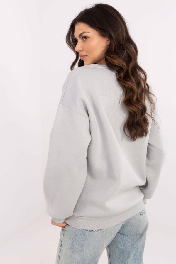 Grey Sweatshirt in Sweatshirts For Women with Cotton and Polyester