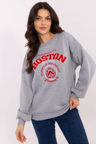 Grey Sweatshirt in Sweatshirts For Women with Cotton and Polyester