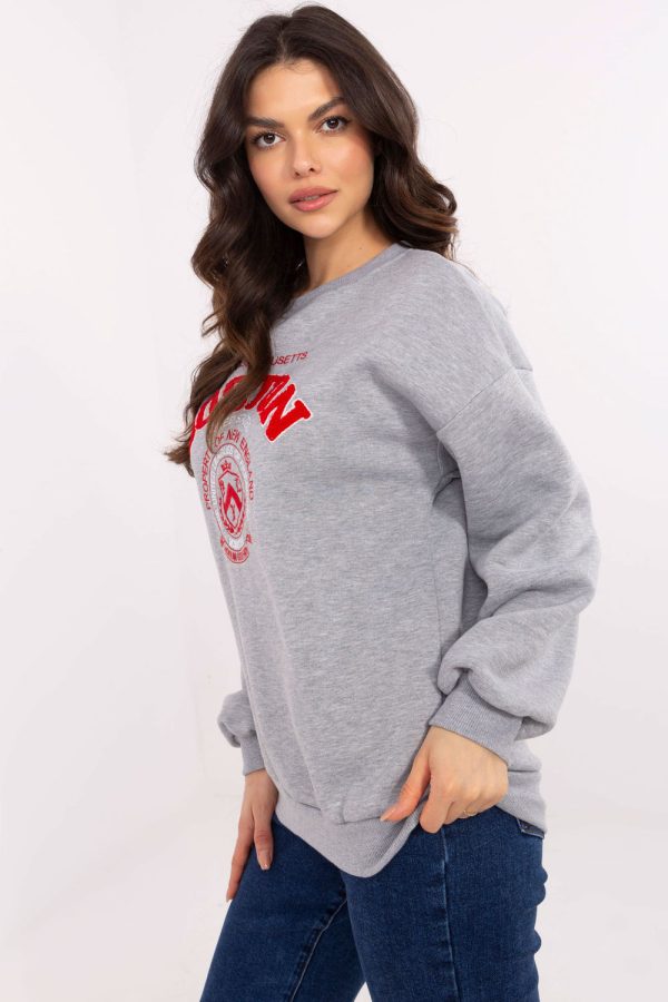 Grey Sweatshirt in Sweatshirts For Women with Cotton and Polyester