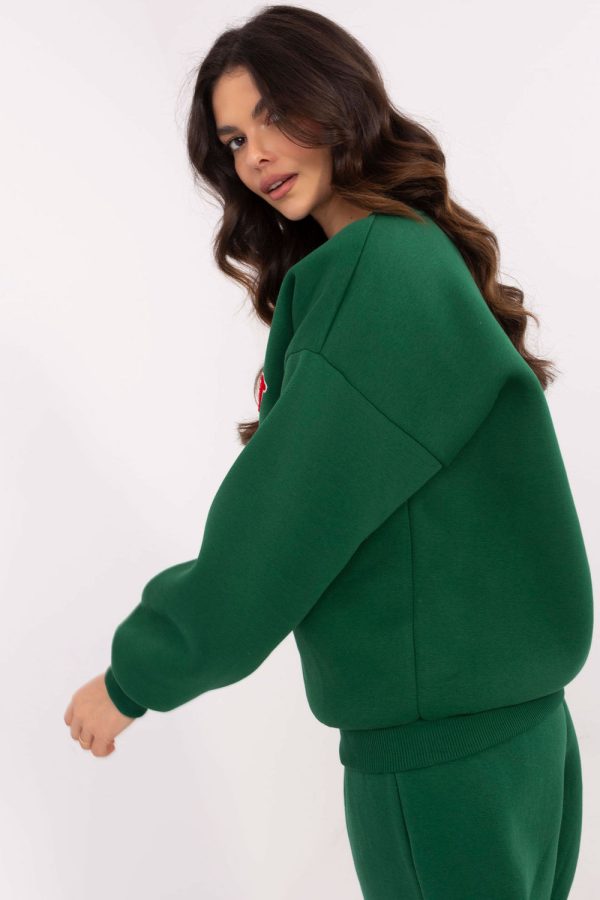 Green Sweatshirt in Sweatshirts For Women with Cotton and Polyester