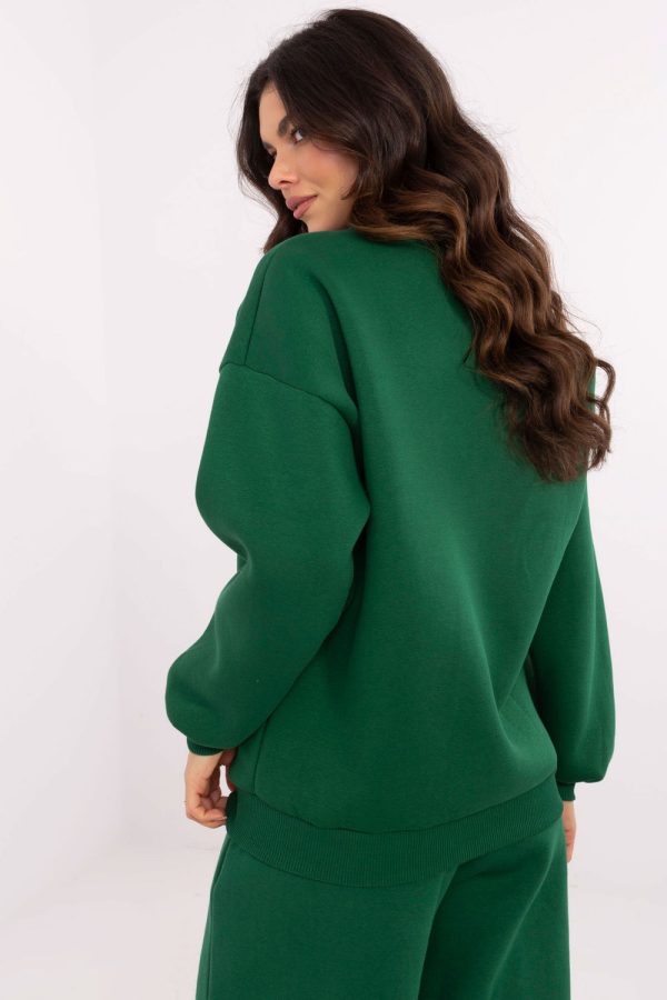 Green Sweatshirt in Sweatshirts For Women with Cotton and Polyester