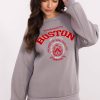 Grey Sweatshirt in Sweatshirts For Women with Cotton and Polyester