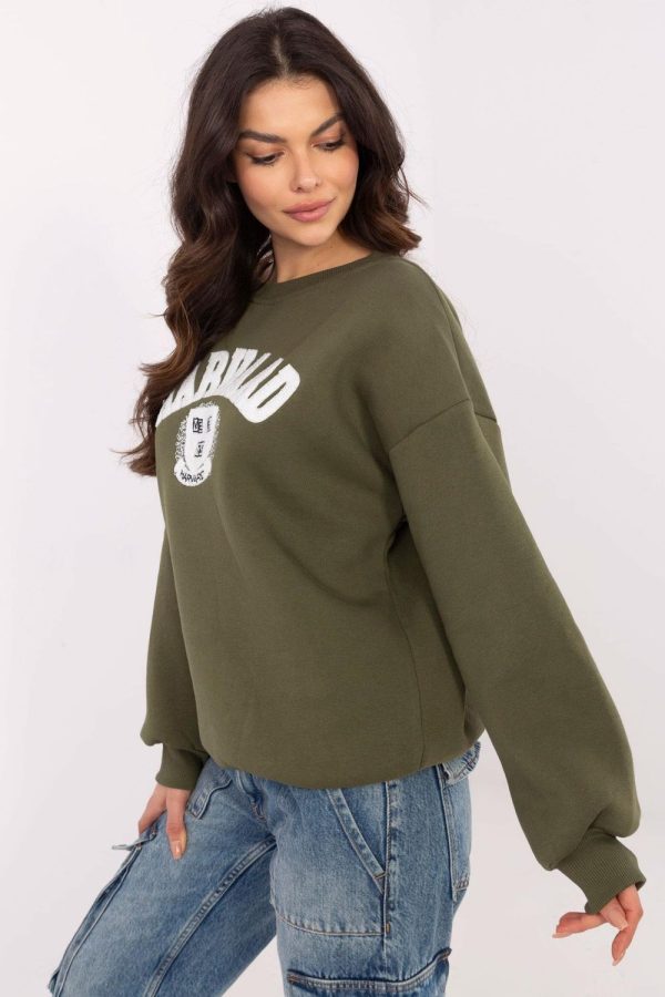 Green Sweatshirt in Sweatshirts For Women with Cotton and Polyester