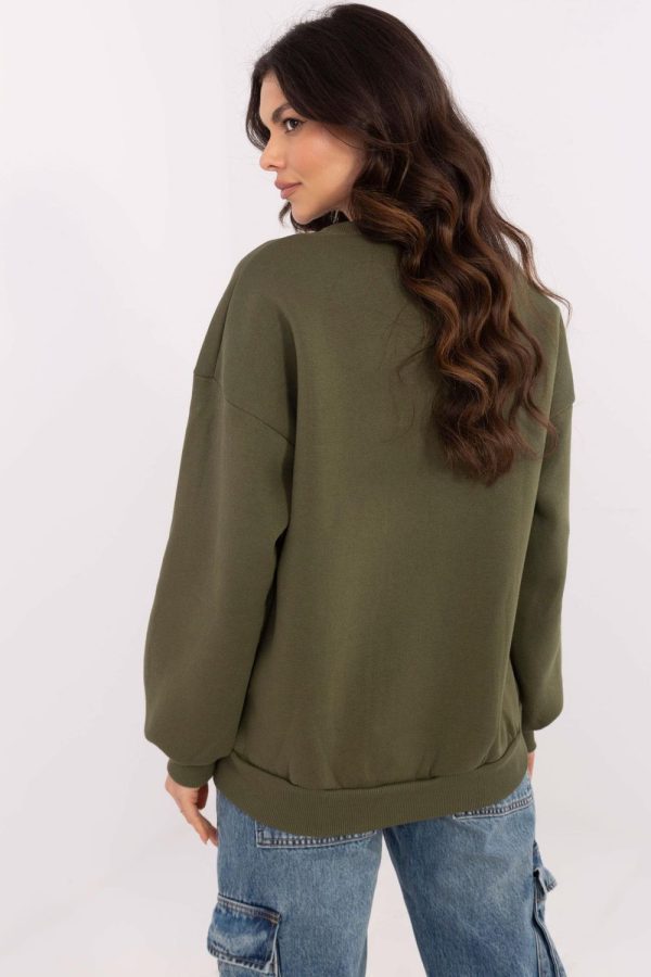 Green Sweatshirt in Sweatshirts For Women with Cotton and Polyester