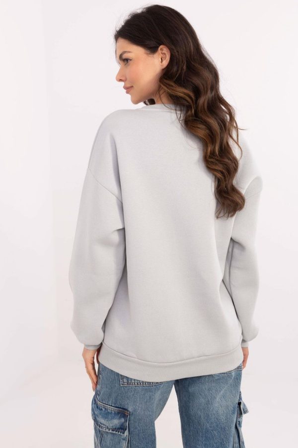 Grey Sweatshirt in Sweatshirts For Women with Cotton and Polyester