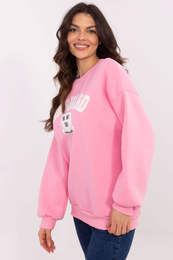 Pink Sweatshirt in Sweatshirts For Women with Cotton and Polyester