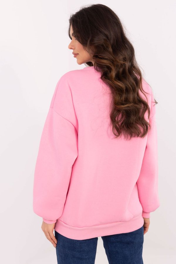 Pink Sweatshirt in Sweatshirts For Women with Cotton and Polyester