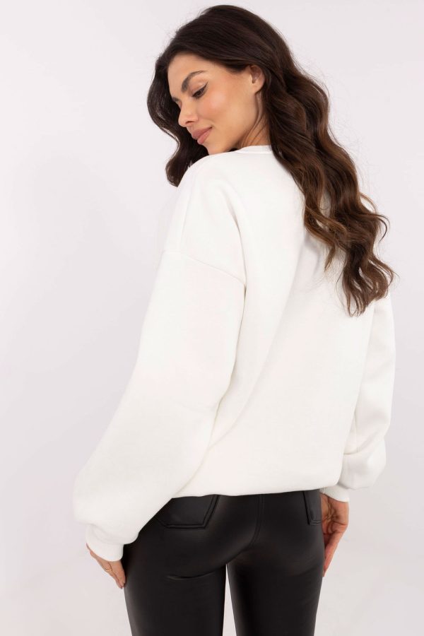 Beige Sweatshirt in Sweatshirts For Women with Cotton and Polyester