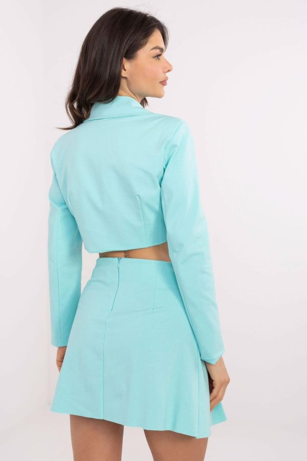 Green Short Skirt in Skirts with Cotton, Spandex and Nylon