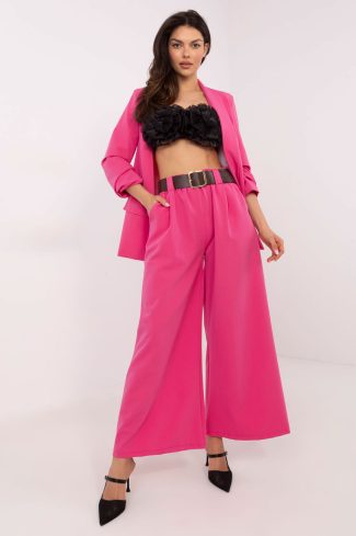 1057601 Pink Women Trousers in Pants, Trousers, Shorts with Spandex and Polyester