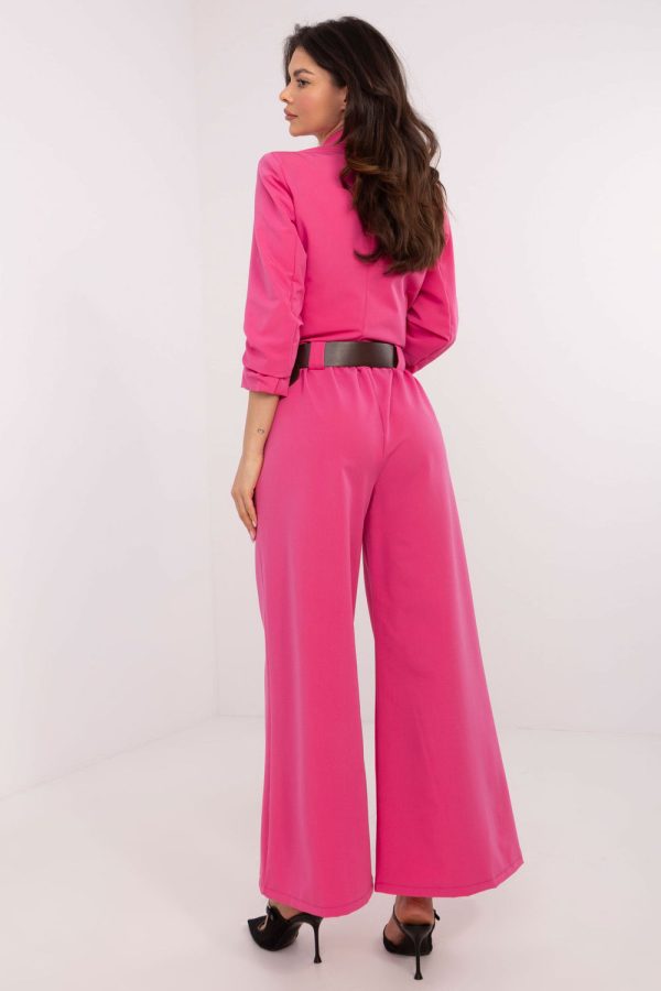 Pink Women Trousers in Pants, Trousers, Shorts with Spandex and Polyester