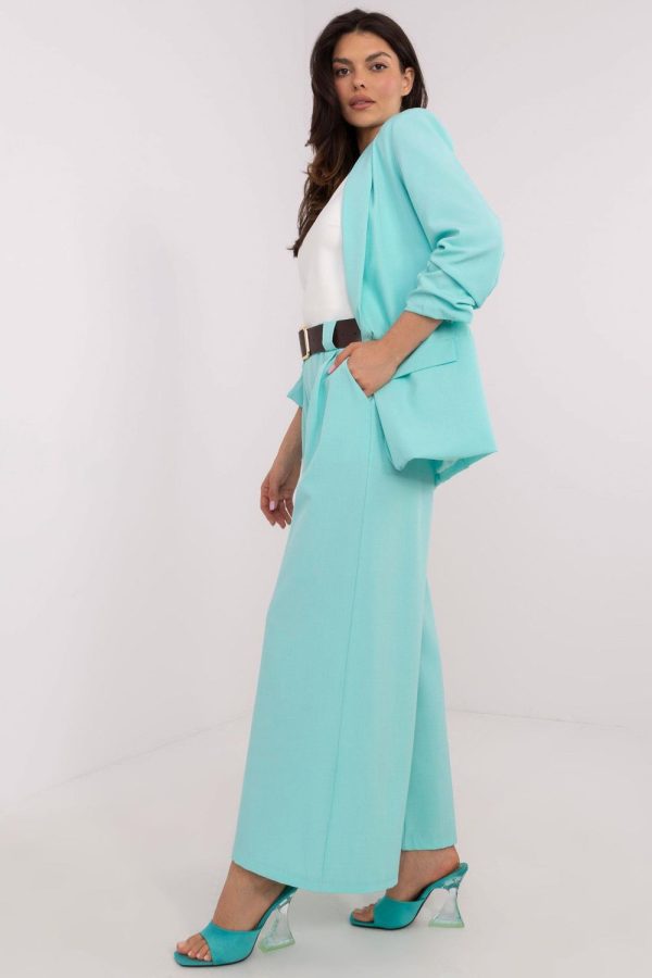 Green Women Trousers in Pants, Trousers, Shorts with Spandex and Polyester
