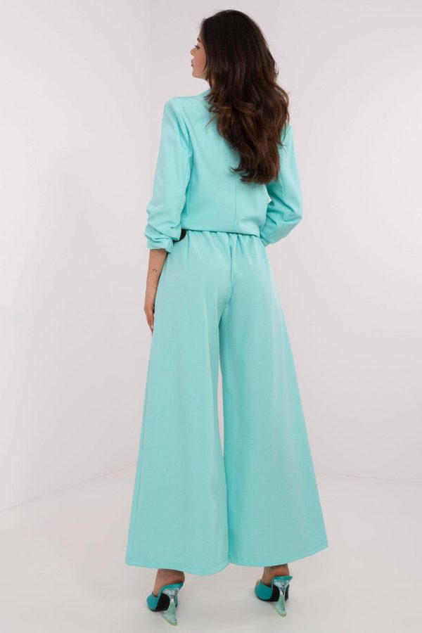 Green Women Trousers in Pants, Trousers, Shorts with Spandex and Polyester