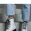 White Boots in Women`s Ankle Boots & Booties with Fabric and Heel Height