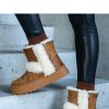 1057675 Brown Snow Boots in Women`s Ankle Boots & Booties with Fabric and Heel Height