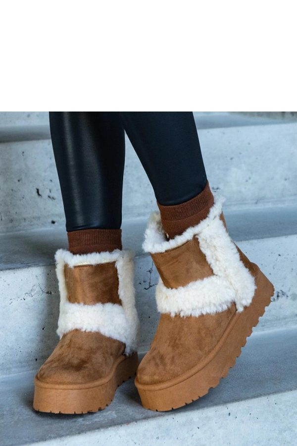 Brown Snow Boots in Women`s Ankle Boots & Booties with Fabric and Heel Height