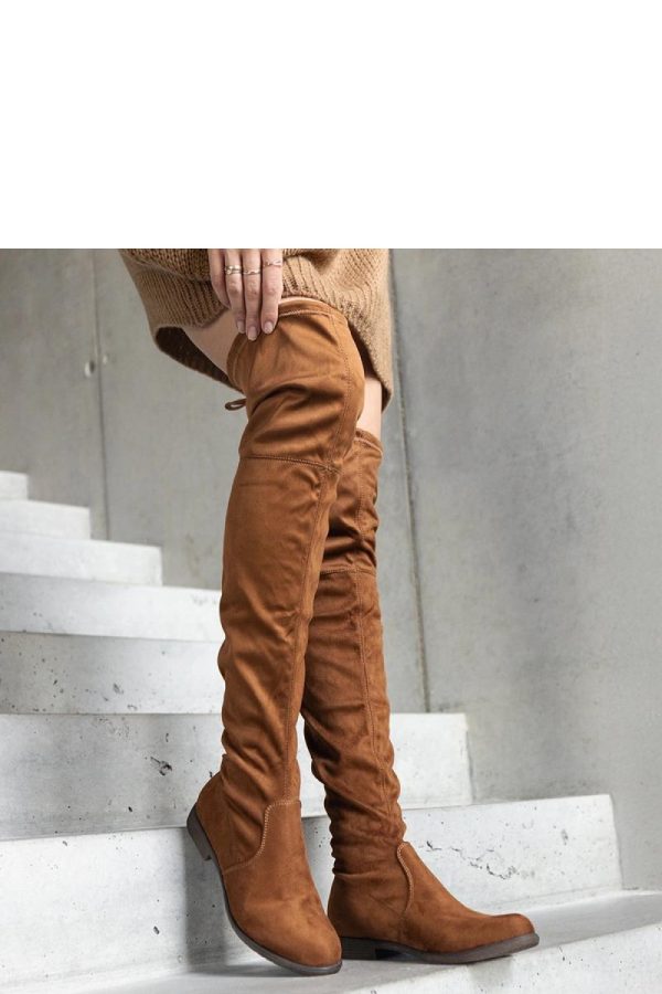 Brown Thigh-Hight Boots....Fabric and Heel Height