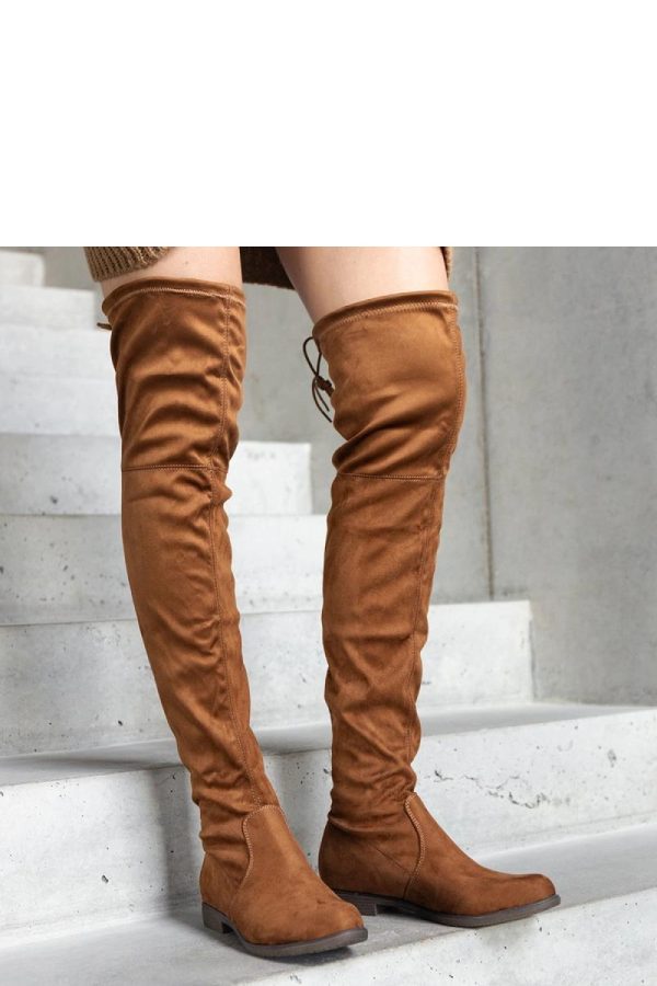 Brown Thigh-Hight Boots....Fabric and Heel Height